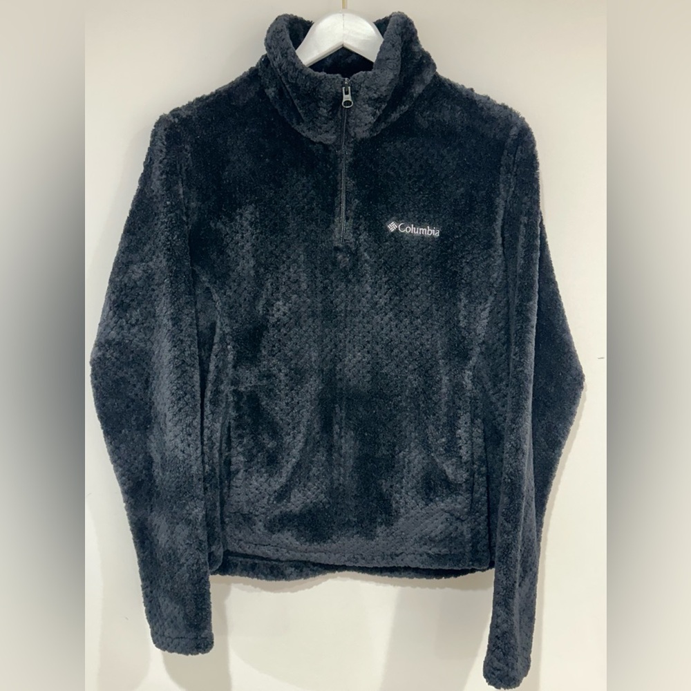 Columbia Sherpa Fleece 1/4 Zip Black Pullover Soft Jacket Women’s Medium